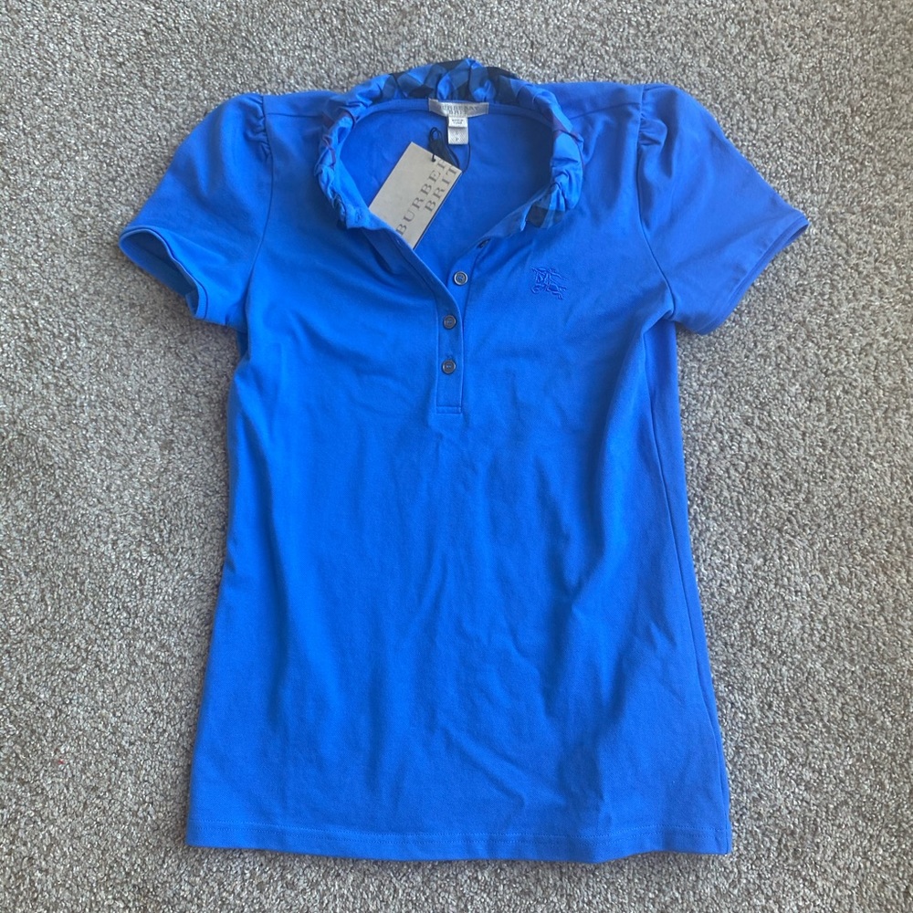 Burberry blue button up shirt